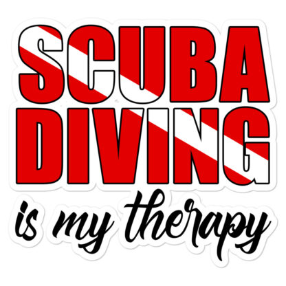 CAVIS Scuba Dive Flag Sticker, Scuba Diving is My Therapy Vinyl Decal - 5.5 inch