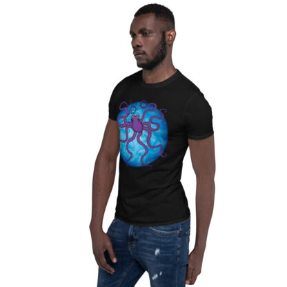 CAVIS Purple Octopus Unisex T-Shirt - Black - Lifestyle Left