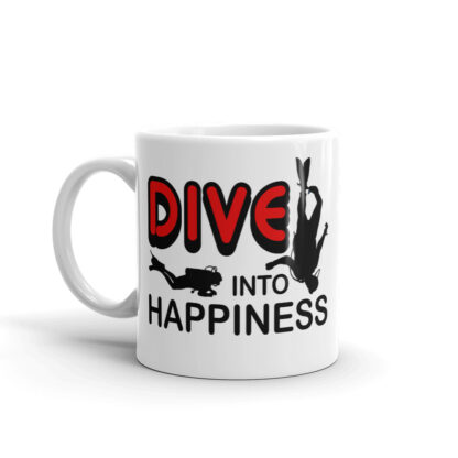 CAVIS Scuba Diver Mug - Dive Into Happiness - 11 oz. - Left