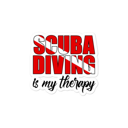 CAVIS Scuba Dive Flag Sticker, Scuba Diving is My Therapy Vinyl Decal - 3 inch
