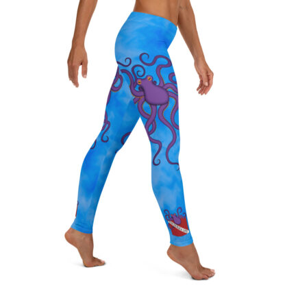 CAVIS Dive Flag Octopus Women's Leggings - Undersea Life - Bright Blue - Right