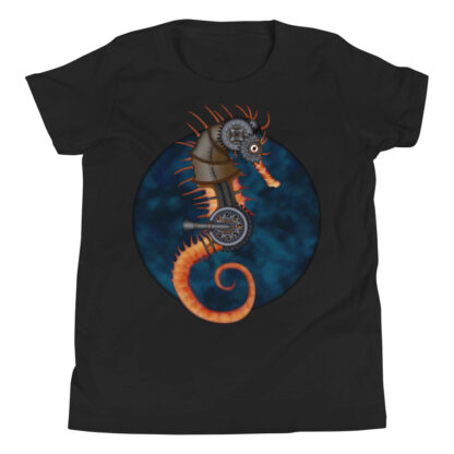 CAVIS Steampunk Seahorse Youth T-Shirt - Black