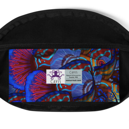 CAVIS Mandarinfish Pattern Fanny Pack - Psychedelic Underwater Sea Life Waist Bag - Inside Pocket