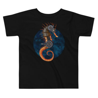 CAVIS Steampunk Seahorse Kid's T-Shirt - Black