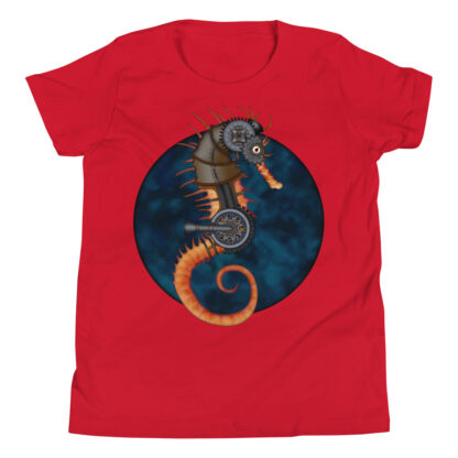 CAVIS Steampunk Seahorse Youth T-Shirt - Red