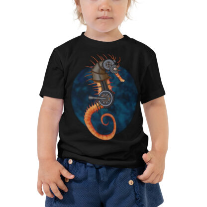 CAVIS Steampunk Seahorse Kid's T-Shirt - Girl's - Black