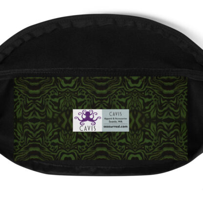 CAVIS Wunderpus Pattern Fanny Pack - Green Black Alternative Sea Life Waist Bag - Inside Pocket