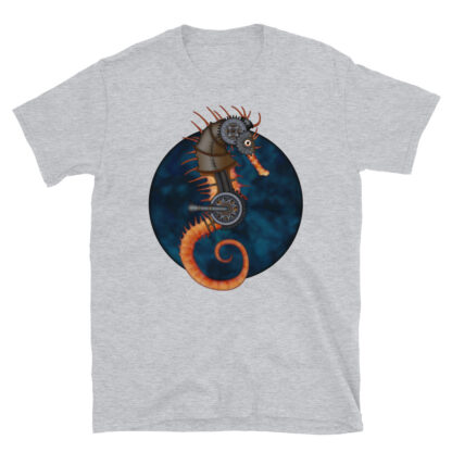 CAVIS Steampunk Seahorse T-Shirt - Light Gray
