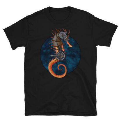 CAVIS Steampunk Seahorse T-Shirt - Black