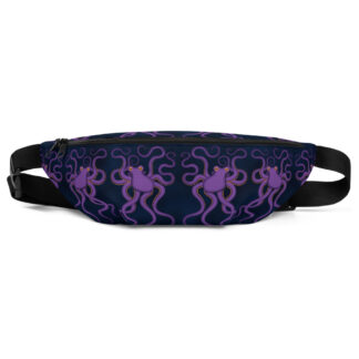 CAVIS Purple Octopus Pattern Fanny Pack - Alternative Sea Life Waist Bag - Front