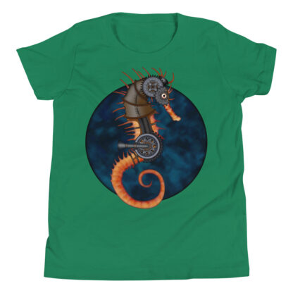 CAVIS Steampunk Seahorse Youth T-Shirt - Green
