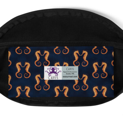CAVIS Seahorse Fanny Pack - Alternative Sea Life Waist Bag - Inside Pocket