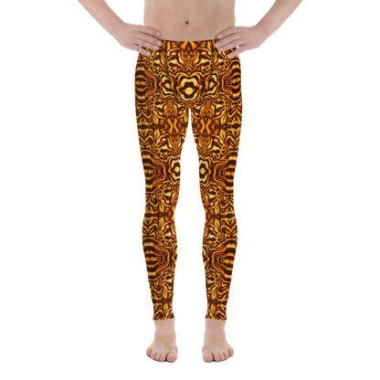 CAVIS Wunderpus Men’s Leggings - Yellow Orange Octopus Pattern Dive Skin - Yoga Pants - Front