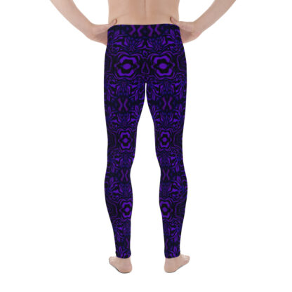 CAVIS Wunderpus Men’s Leggings - Purple Black Octopus Pattern Dive Skin - Yoga Pants - Back