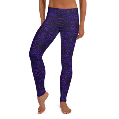 CAVIS Wunderpus Pattern Leggings, Athletic Fashion Alternative Purple and Black Tights - Front