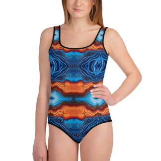 CAVIS Reborn Pattern Swimsuit – Colorful Youth Swimwear – Front