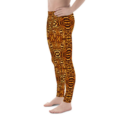 CAVIS Wunderpus Men’s Leggings - Yellow Orange Octopus Pattern Dive Skin - Yoga Pants - Left