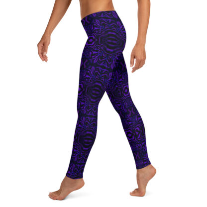 CAVIS Wunderpus Pattern Leggings, Athletic Fashion Alternative Purple and Black Tights - Left