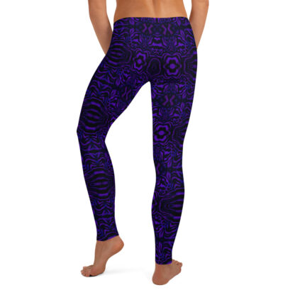 CAVIS Wunderpus Pattern Leggings, Athletic Fashion Alternative Purple and Black Tights - Back