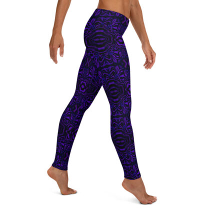 CAVIS Wunderpus Pattern Leggings, Athletic Fashion Alternative Purple and Black Tights - Right