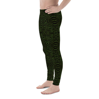 CAVIS Wunderpus Men’s Leggings - Green Black Octopus Pattern Dive Skin - Yoga Pants - Left