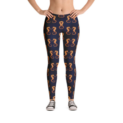 CAVIS Seahorse Pattern Leggings, Athletic Scuba Dive Skin Yoga Pants - Front 2