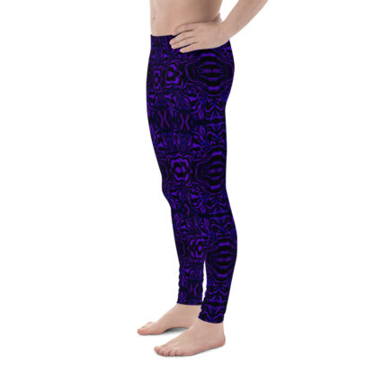 CAVIS Wunderpus Men’s Leggings - Purple Black Octopus Pattern Dive Skin - Yoga Pants - Left