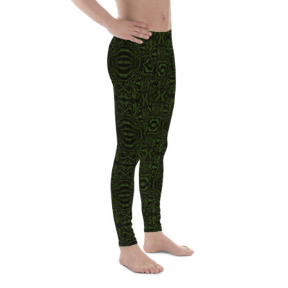 CAVIS Wunderpus Men’s Leggings - Green Black Octopus Pattern Dive Skin - Yoga Pants - Right