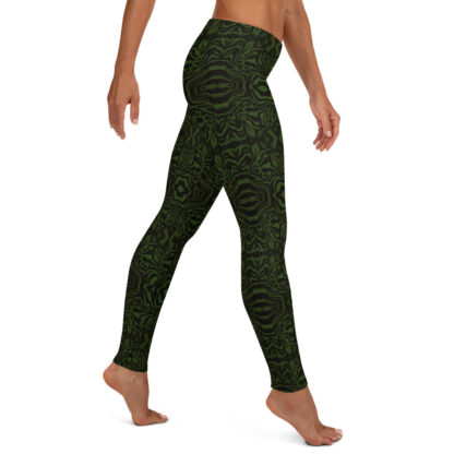 CAVIS Wunderpus Pattern Leggings, Athletic Fashion Alternative Green and Black Tights - Right
