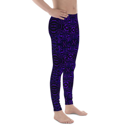 CAVIS Wunderpus Men’s Leggings - Purple Black Octopus Pattern Dive Skin - Yoga Pants - Right