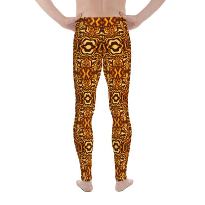 CAVIS Wunderpus Men’s Leggings - Yellow Orange Octopus Pattern Dive Skin - Yoga Pants - Back