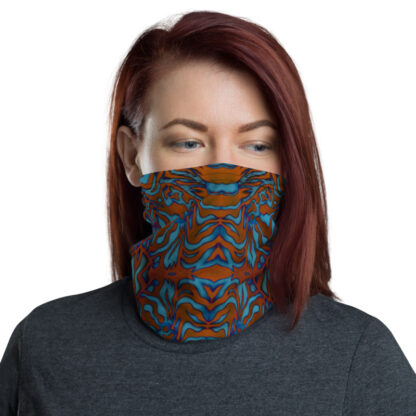 CAVIS Wunderpuss Gaiter Orange Blue Alternative Face Mask - Women's - Front