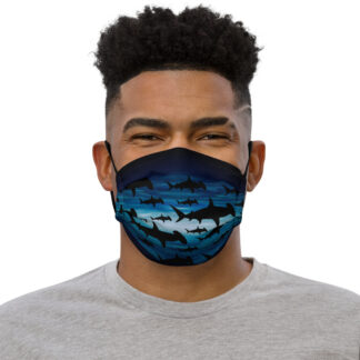 CAVIS a Shark Pattern Hammerhead Premium Cloth Face Mask - Front