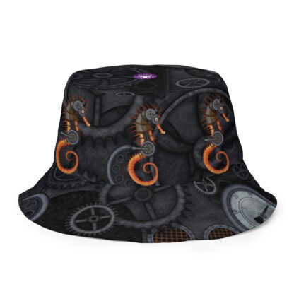 CAVIS Steampunk Octopus & Seahorse Unisex Reversible Bucket Hat, Alternative Cosplay Cap - Image 22