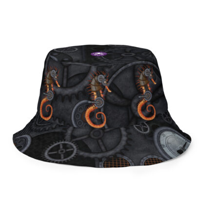 CAVIS Steampunk Octopus & Seahorse Unisex Reversible Bucket Hat, Alternative Cosplay Cap - Image 24