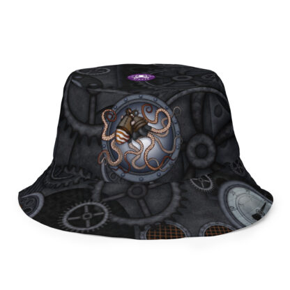 CAVIS Steampunk Octopus & Seahorse Unisex Reversible Bucket Hat, Alternative Cosplay Cap