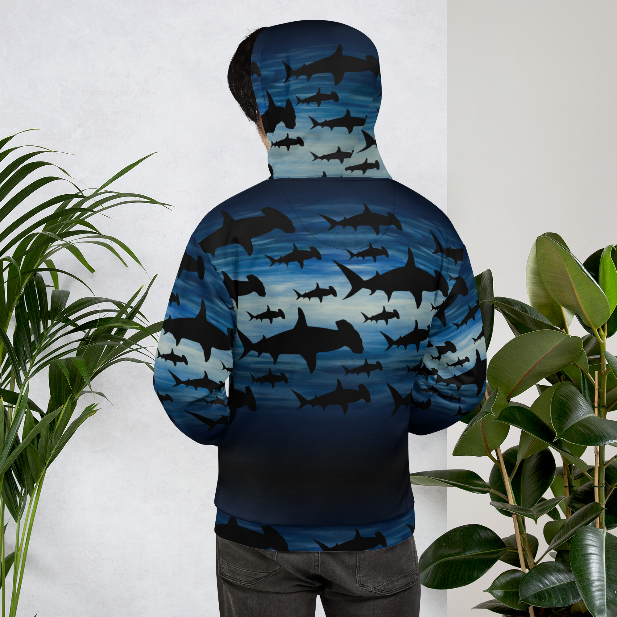 CAVIS Shark Pattern Hammerhead Unisex Hoodie - Image 6