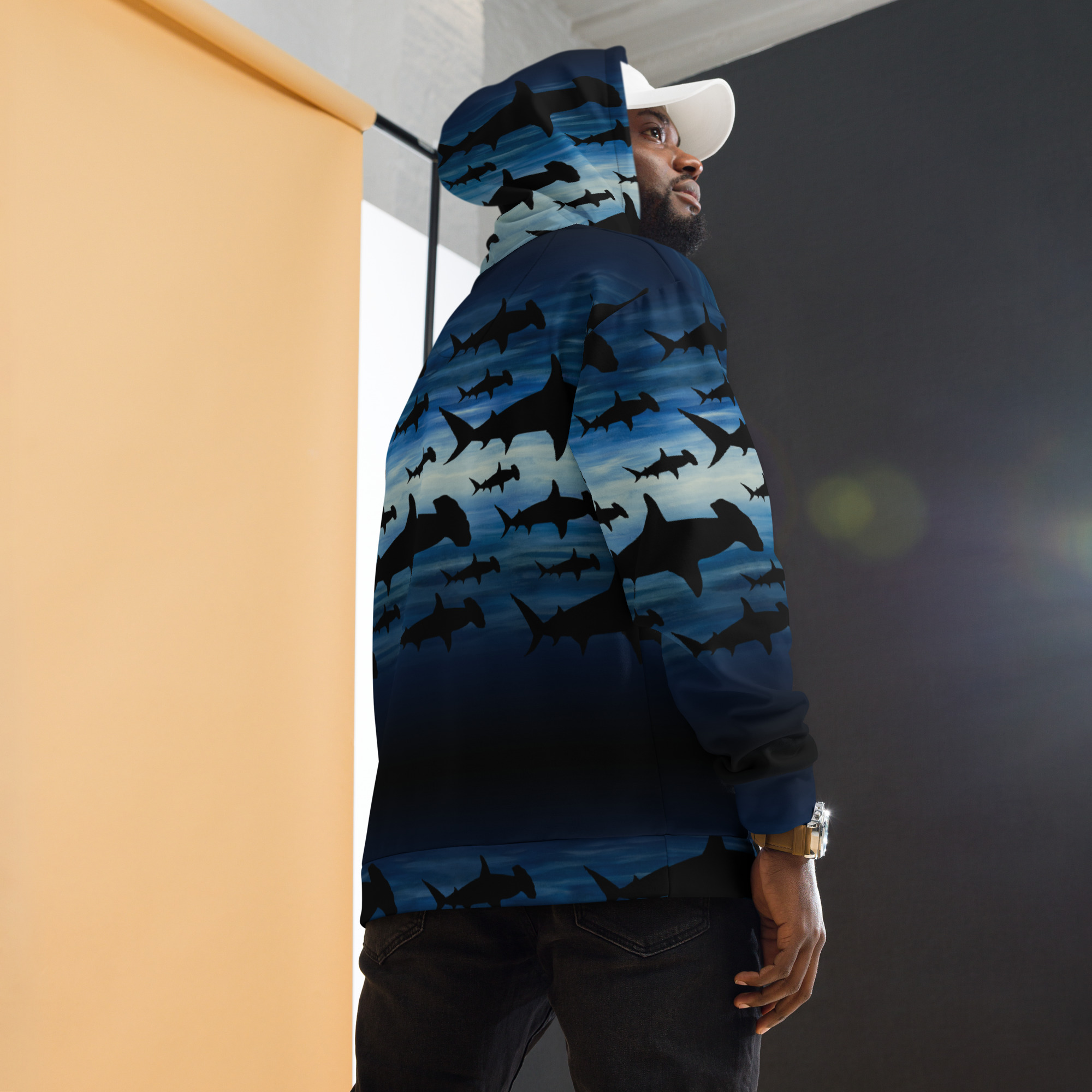 CAVIS Shark Pattern Hammerhead Unisex Hoodie - Image 7