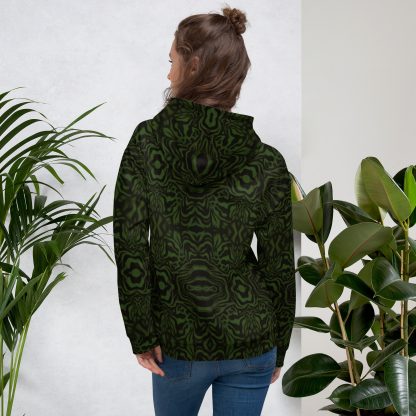 CAVIS Wunderpus Unisex Hoodie, Green Black Octopus Pattern Hooded Sweatshirt - Image 5