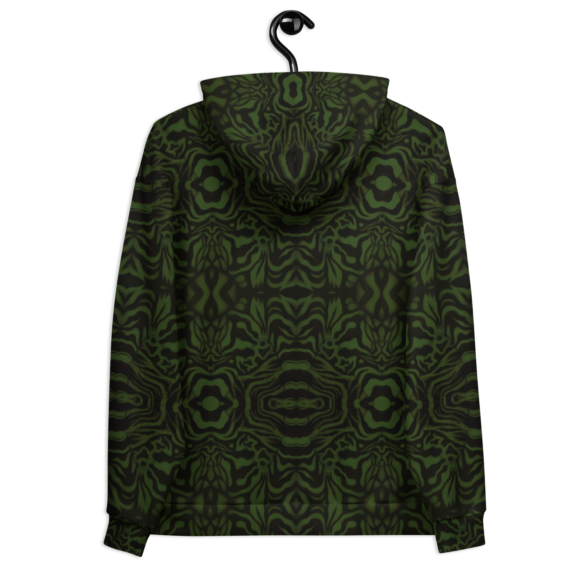 CAVIS Wunderpus Unisex Hoodie, Green Black Octopus Pattern Hooded Sweatshirt - Image 8