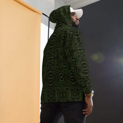CAVIS Wunderpus Unisex Hoodie, Green Black Octopus Pattern Hooded Sweatshirt - Image 9