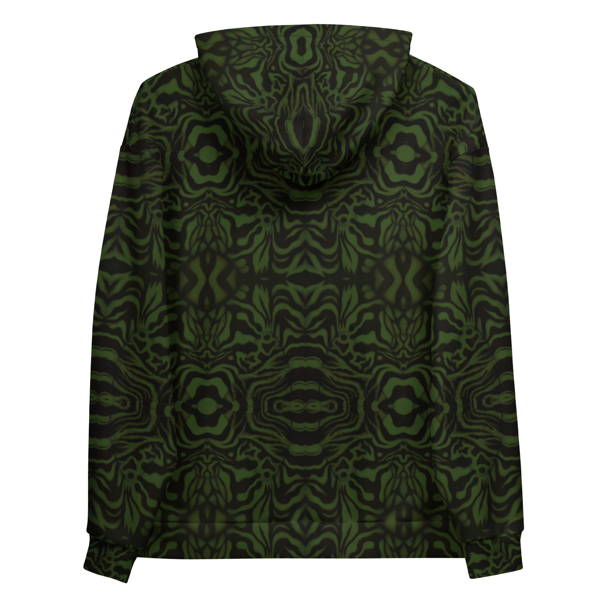 CAVIS Wunderpus Unisex Hoodie, Green Black Octopus Pattern Hooded Sweatshirt - Image 14