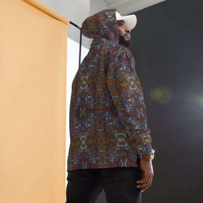 CAVIS Wunderpus Unisex Hoodie, Orange Blue Octopus Pattern Hooded Sweatshirt - Image 6