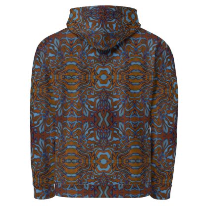 CAVIS Wunderpus Unisex Hoodie, Orange Blue Octopus Pattern Hooded Sweatshirt - Image 9