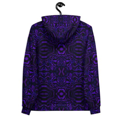 CAVIS Wunderpus Pattern Unisex Hoodie, Purple Black Octopus Pattern Hooded Sweatshirt - Image 6