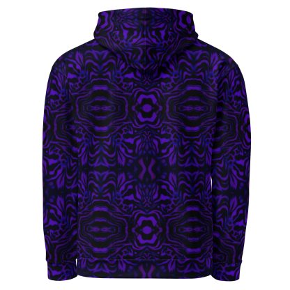 CAVIS Wunderpus Pattern Unisex Hoodie, Purple Black Octopus Pattern Hooded Sweatshirt - Image 11