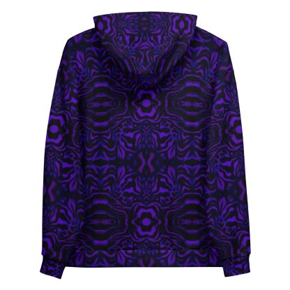 CAVIS Wunderpus Pattern Unisex Hoodie, Purple Black Octopus Pattern Hooded Sweatshirt - Image 14