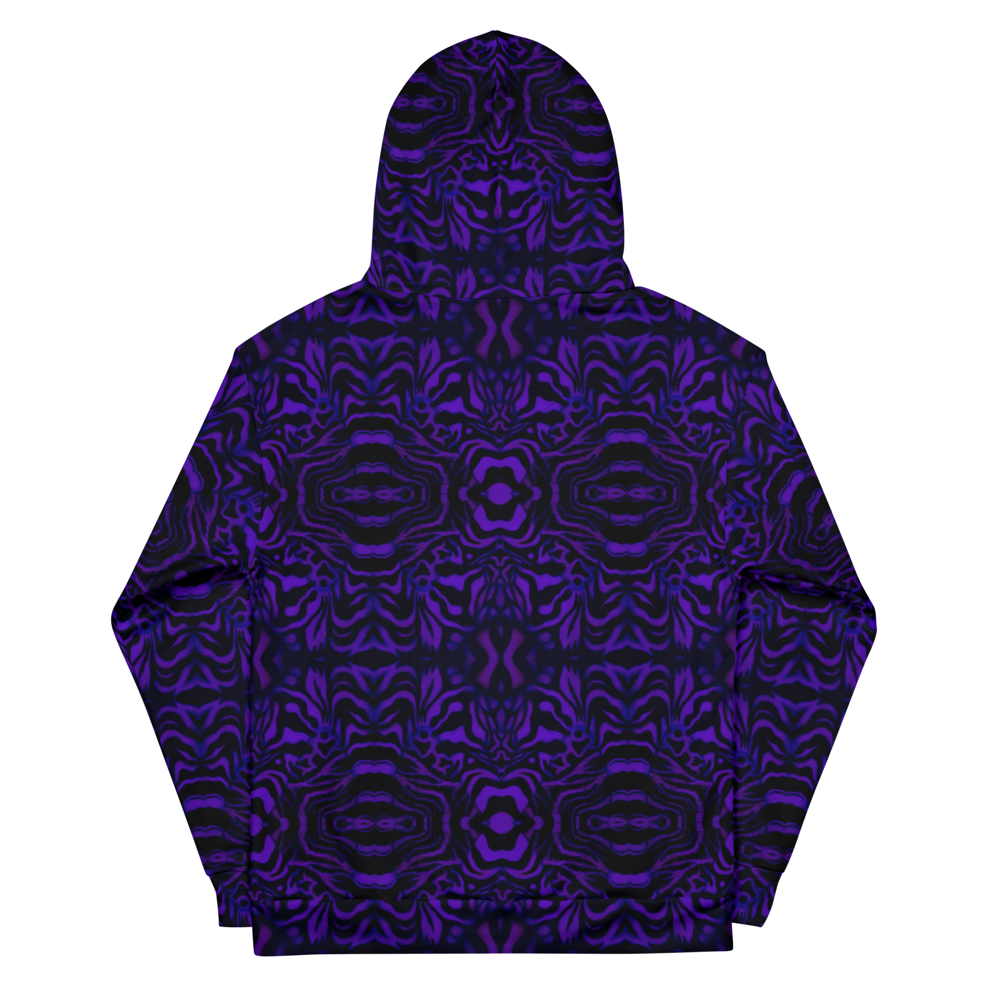 CAVIS Wunderpus Pattern Unisex Hoodie, Purple Black Octopus Pattern Hooded Sweatshirt - Image 20