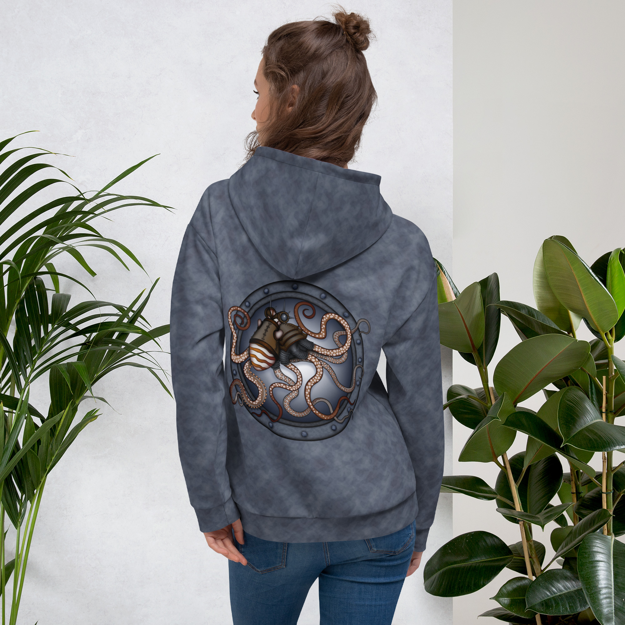 CAVIS a Steampunk Octopus Unisex Hoodie, Alternative Pullover Hooded Sweatshirt - Image 22