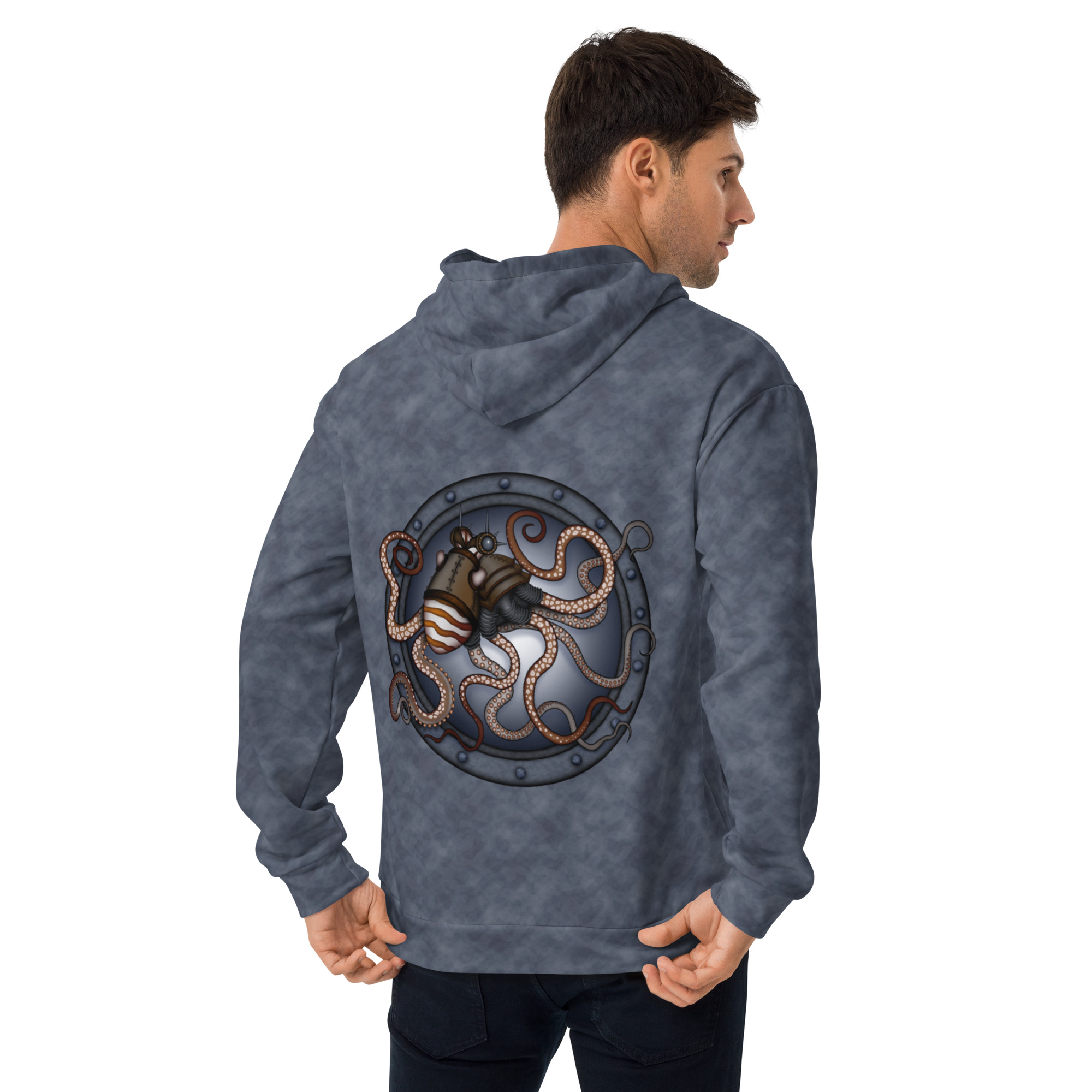 CAVIS a Steampunk Octopus Unisex Hoodie, Alternative Pullover Hooded Sweatshirt - Image 24